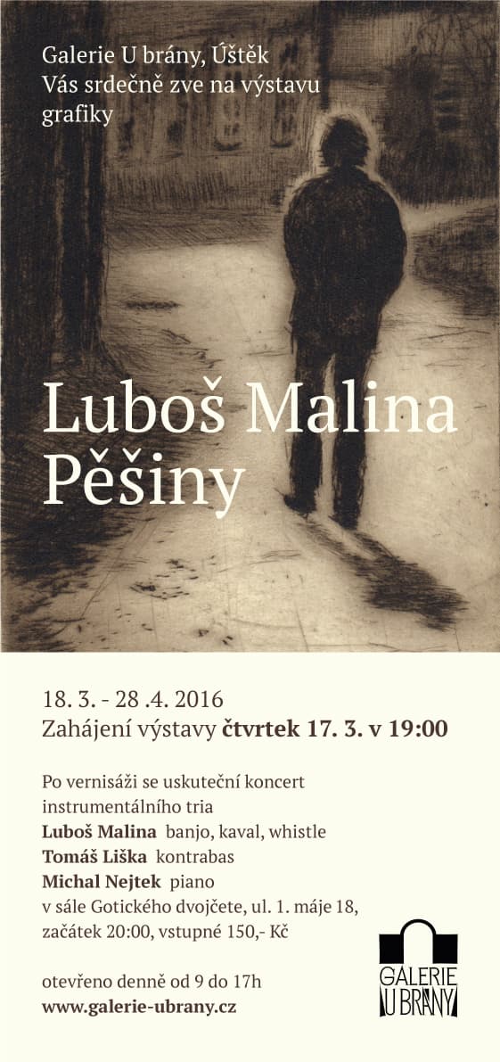 Pozvánka na výstavu grafiky Luboše Maliny