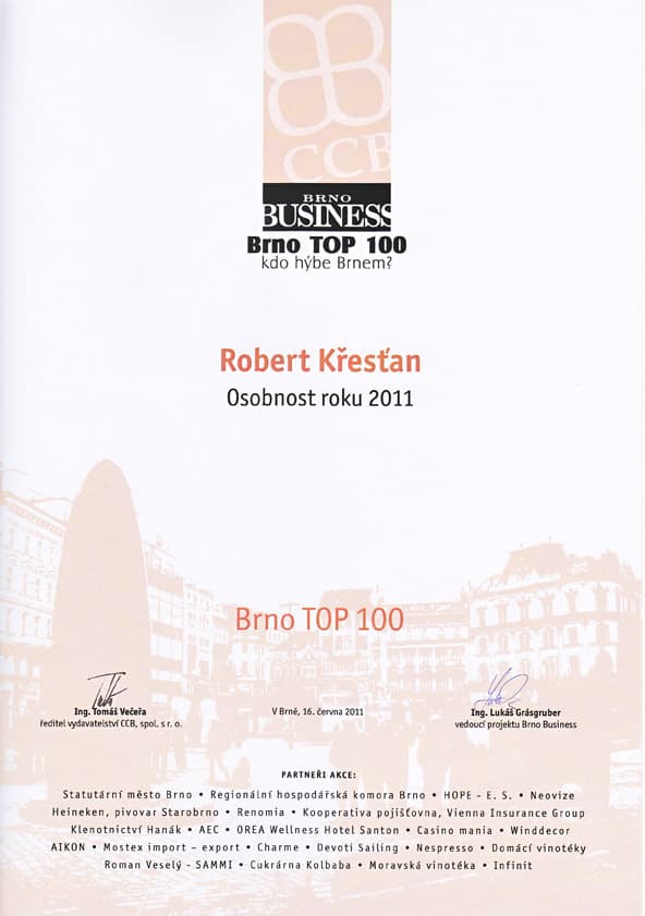 Robert Křesťan: Osobnost roku 2011